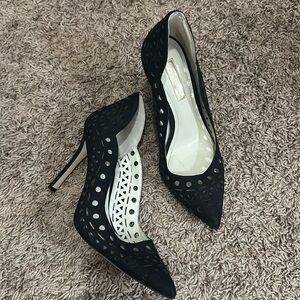 BCBGeneration Black Eyelet Heels